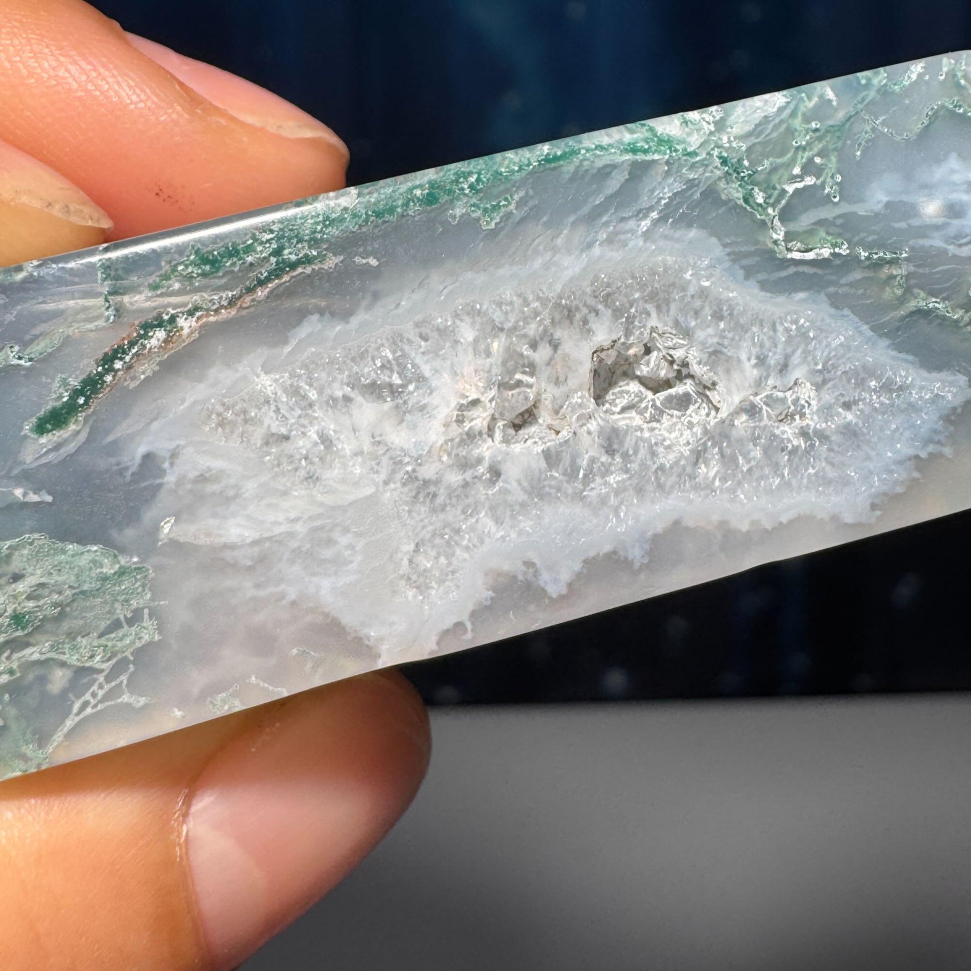 Moss Agate chunk | 2 3/8" long | 46 grams | rectangular Moss Agate