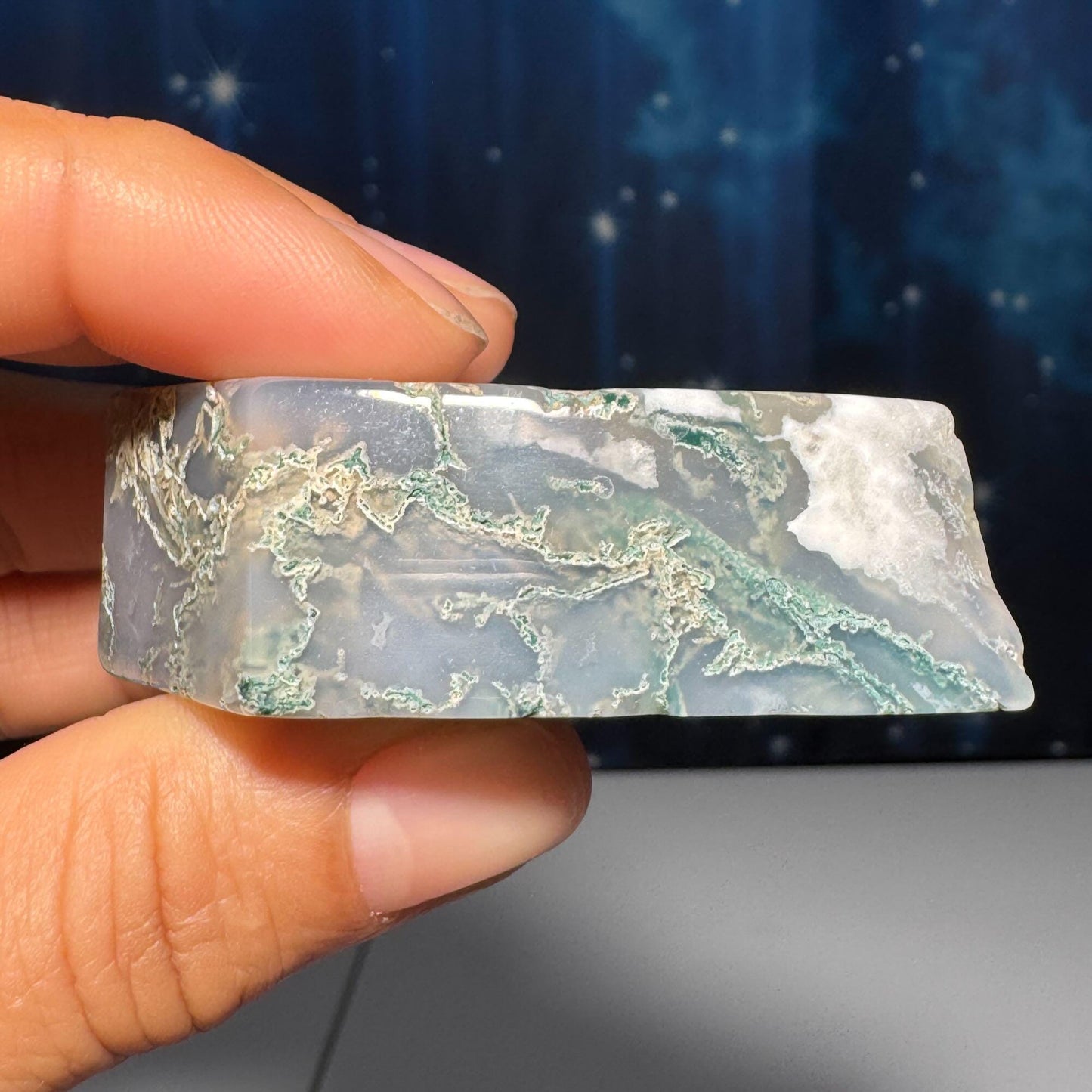 Moss Agate chunk | 2 1/8" long | 53 grams