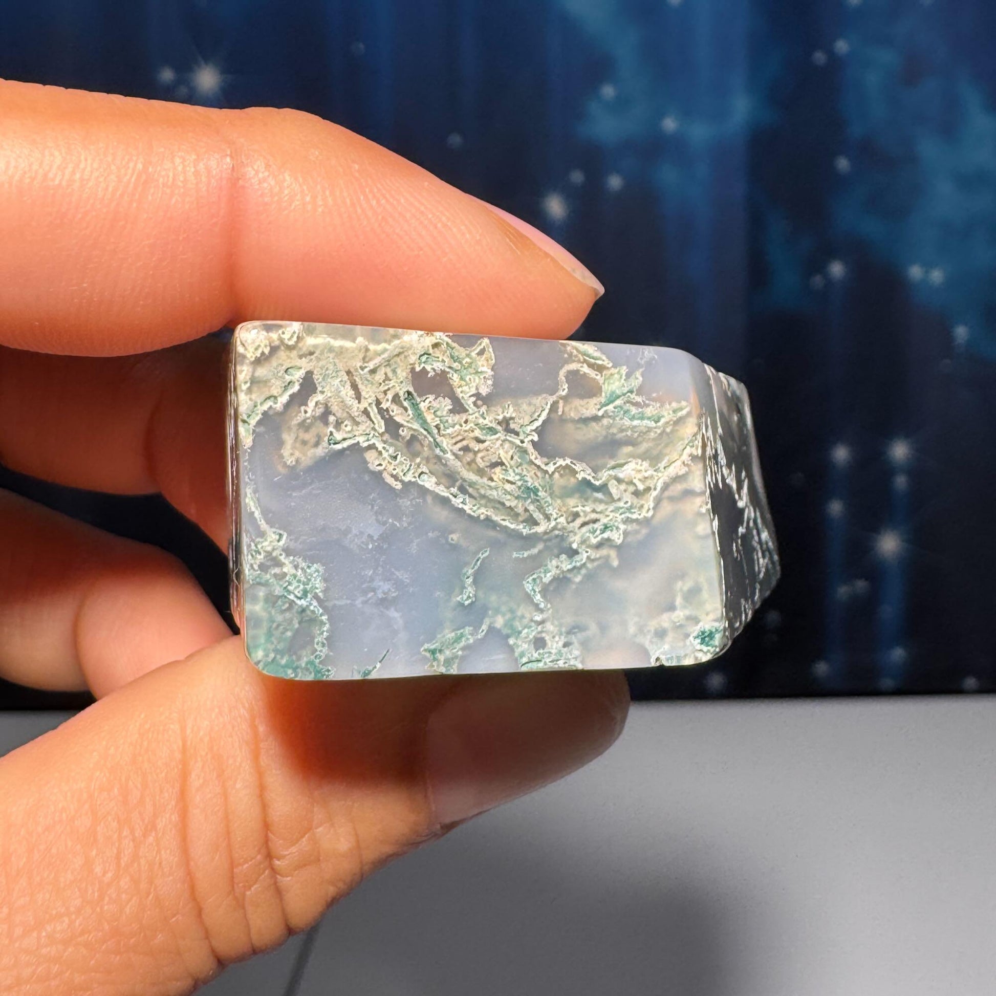 Moss Agate chunk | 2 1/8" long | 53 grams