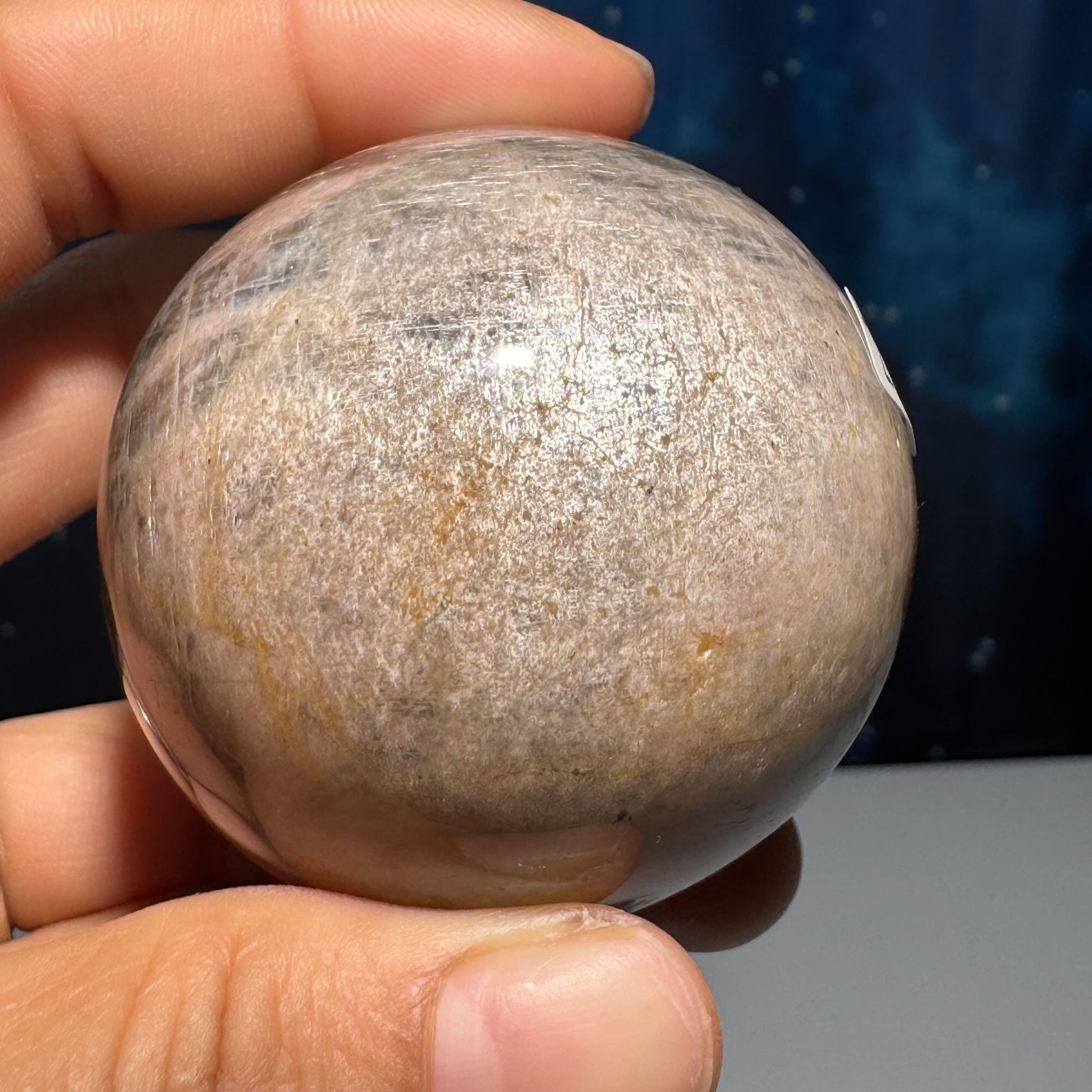 Black Moonstone sphere | 54mm | 204 grams | Damage Discount | stand included