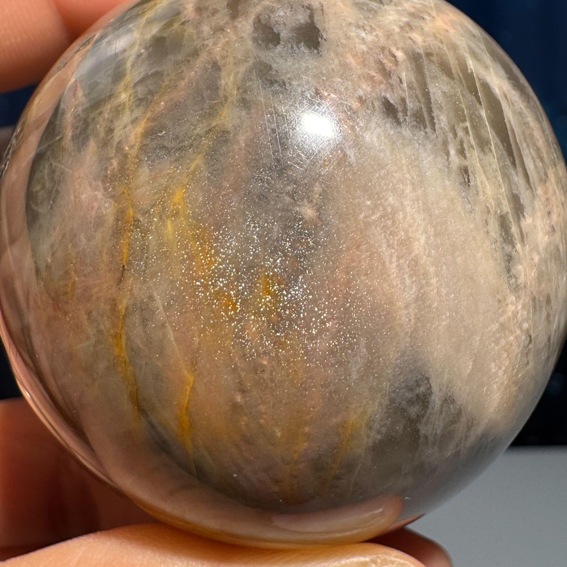 Black Moonstone sphere | 53mm | 207 grams | stand included