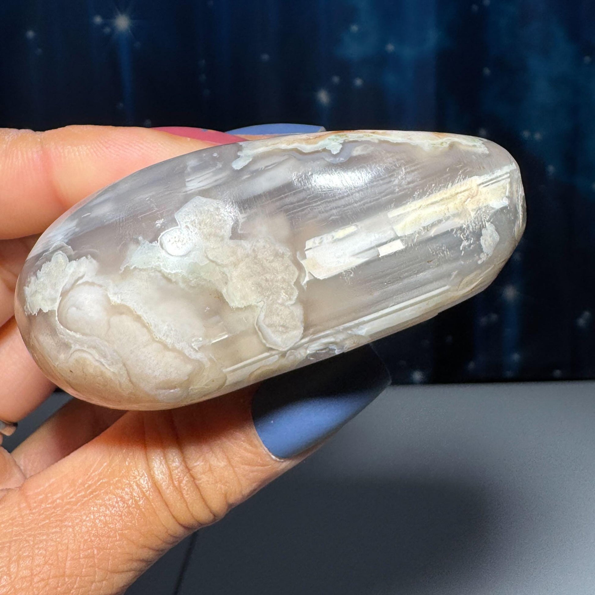 Flower Agate heart | 2 3/4" long | 162 grams | stand included