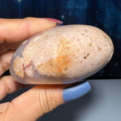 Flower Agate heart | 2 7/8" long | 244 grams | stand included