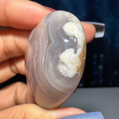 Flower Agate heart | 1 3/4" long | 48 grams | stand included
