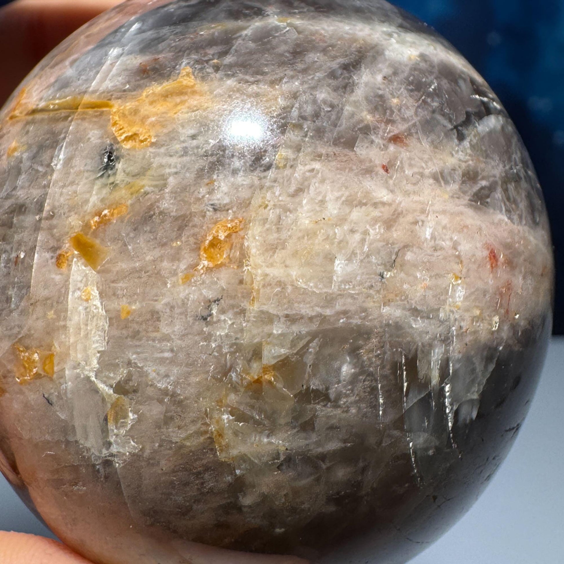 Black Moonstone sphere | 54mm | 215 grams | stand included