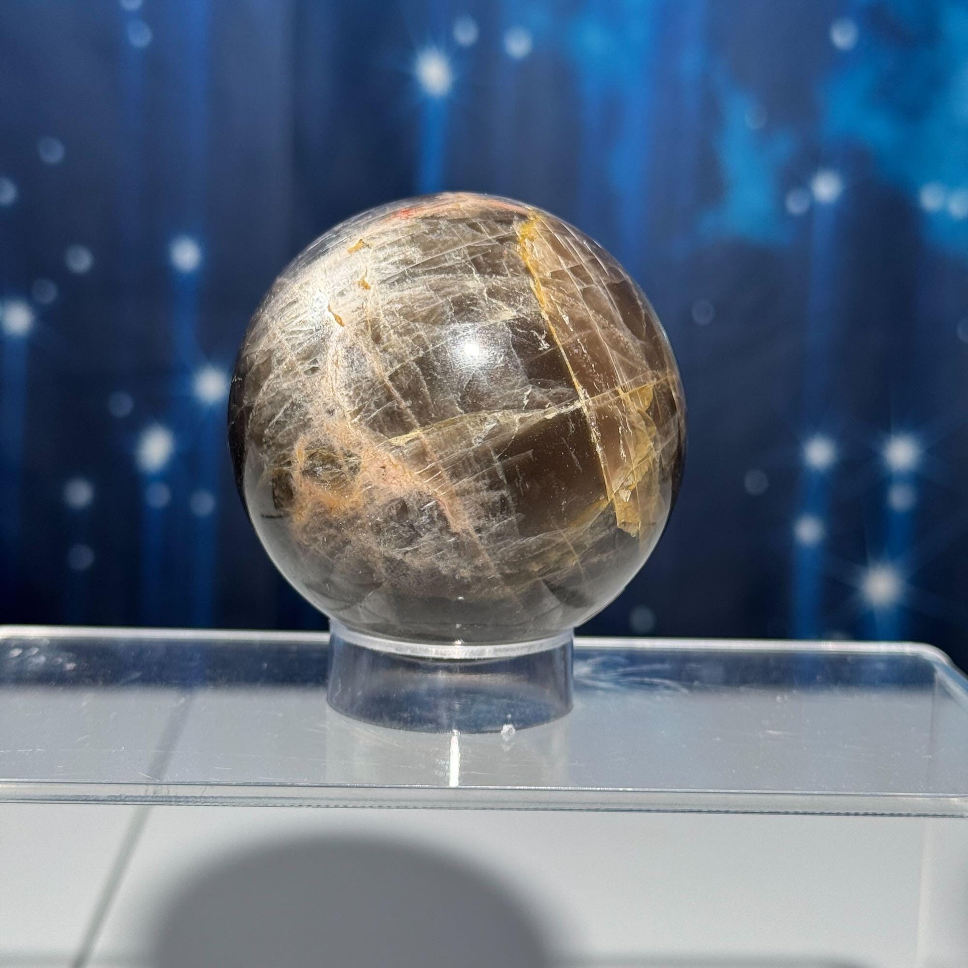 Black Moonstone sphere | 60mm | 295 grams | stand included