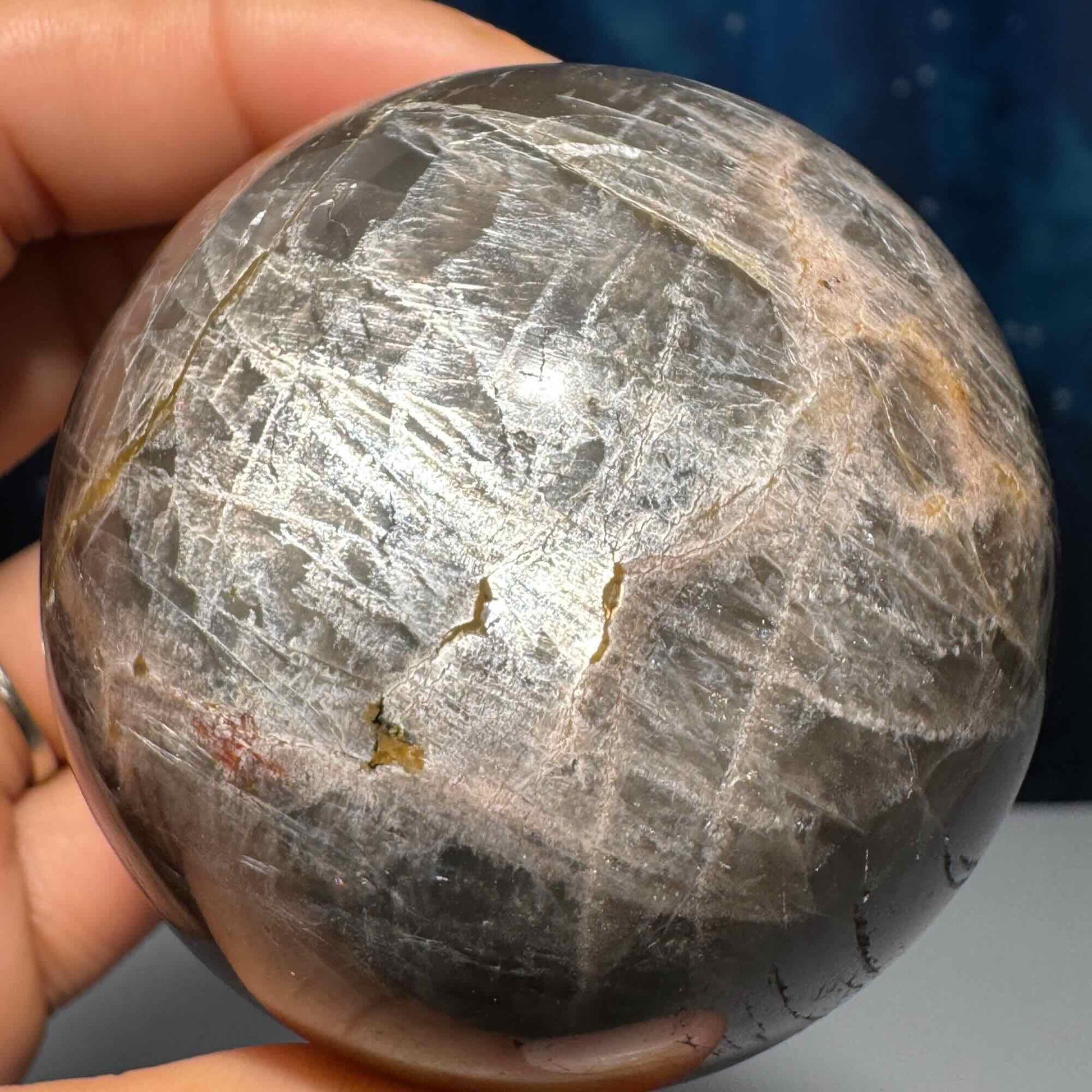Black Moonstone sphere | 60mm | 295 grams | stand included