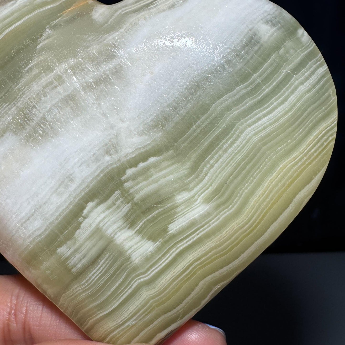 Banded Calcite heart | 3 3/8" wide | 201 grams | stand included| banded Marble