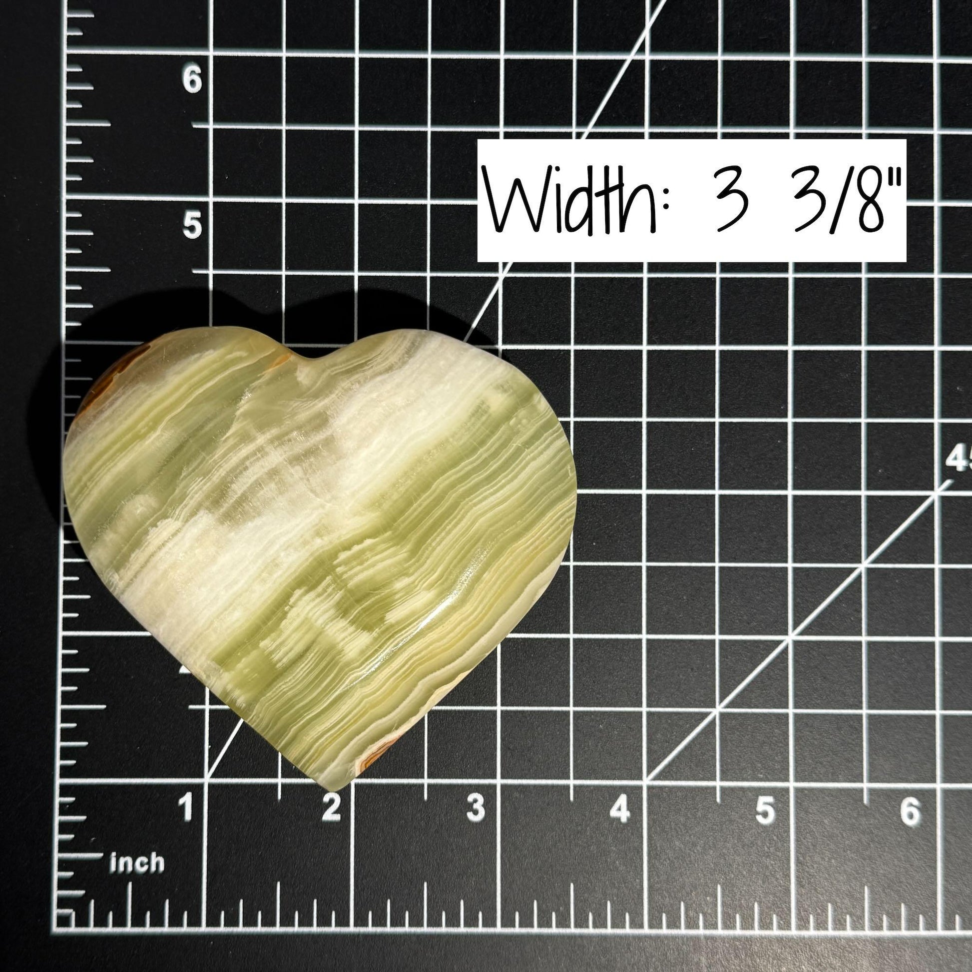 Banded Calcite heart | 3 3/8" wide | 201 grams | stand included| banded Marble
