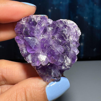 mini Amethyst heart | 1 3/4" wide | 58 grams | self-standing