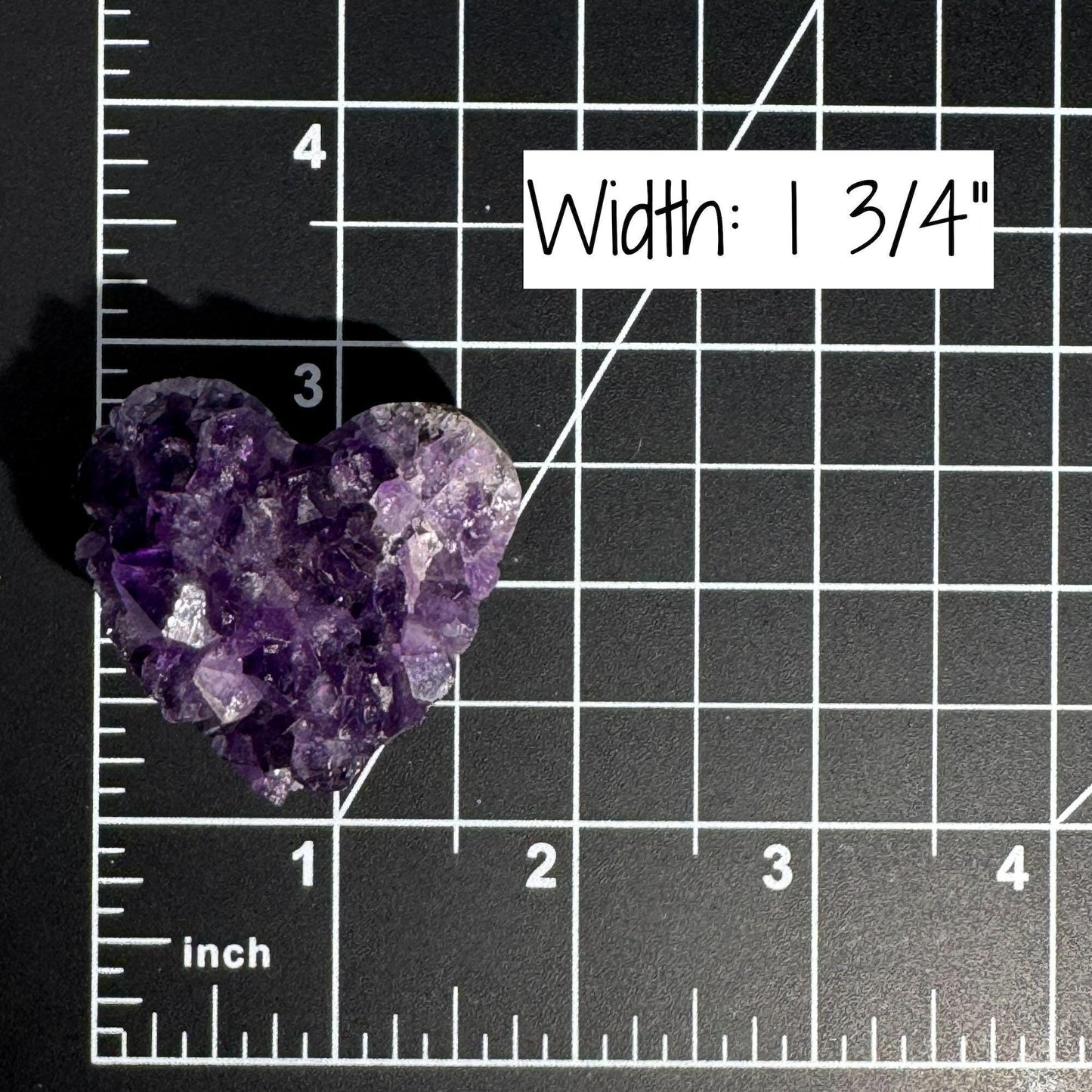 mini Amethyst heart | 1 3/4" wide | 58 grams | self-standing