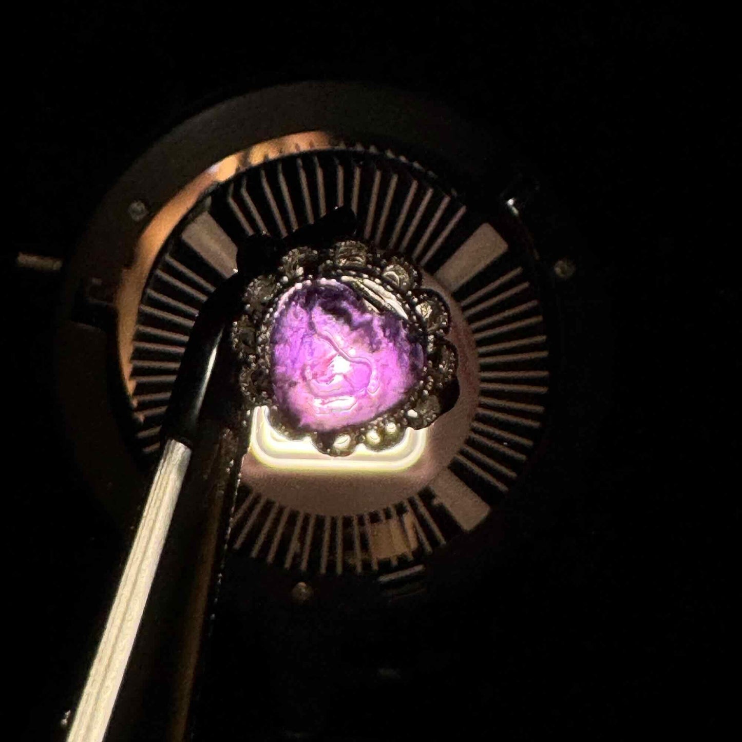 Amethyst heart ring | adjustable | 4.3 grams | 0.925 stamped