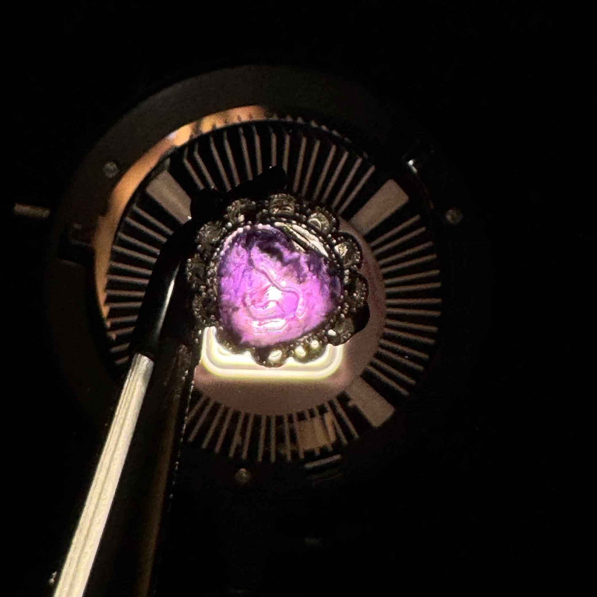 Amethyst heart ring | adjustable | 4.3 grams | 0.925 stamped
