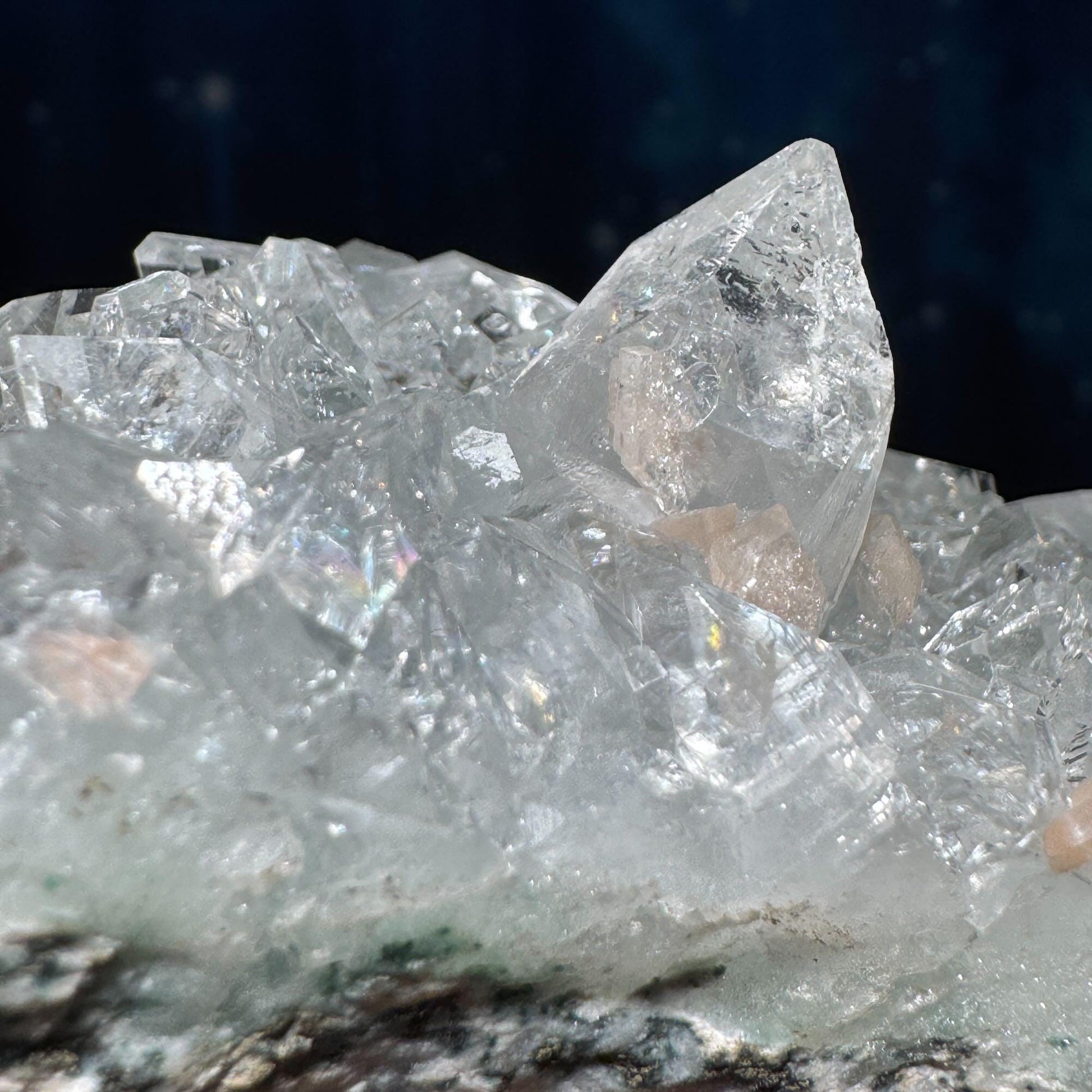 Apophyllite with Stilbite specimen | 306 grams | 4 5/8" long | with Matrix | lots of rainbows | Tucson find