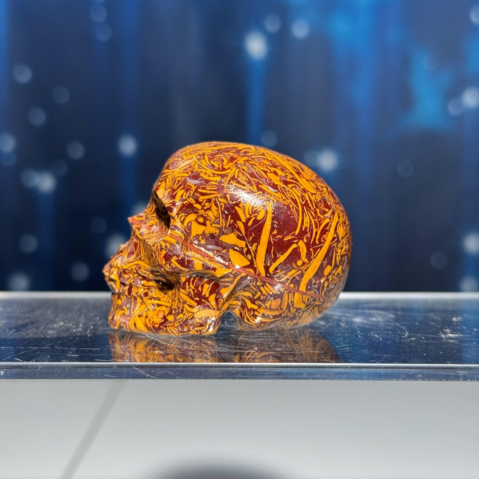 Calligraphy stone mini skull | 2" long | 90 grams