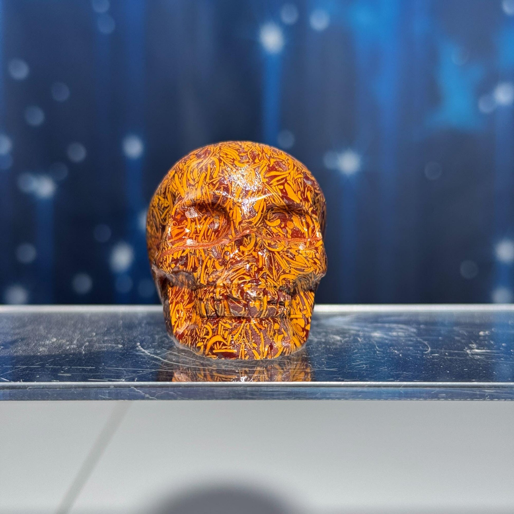 Calligraphy stone mini skull | 2" long | 90 grams