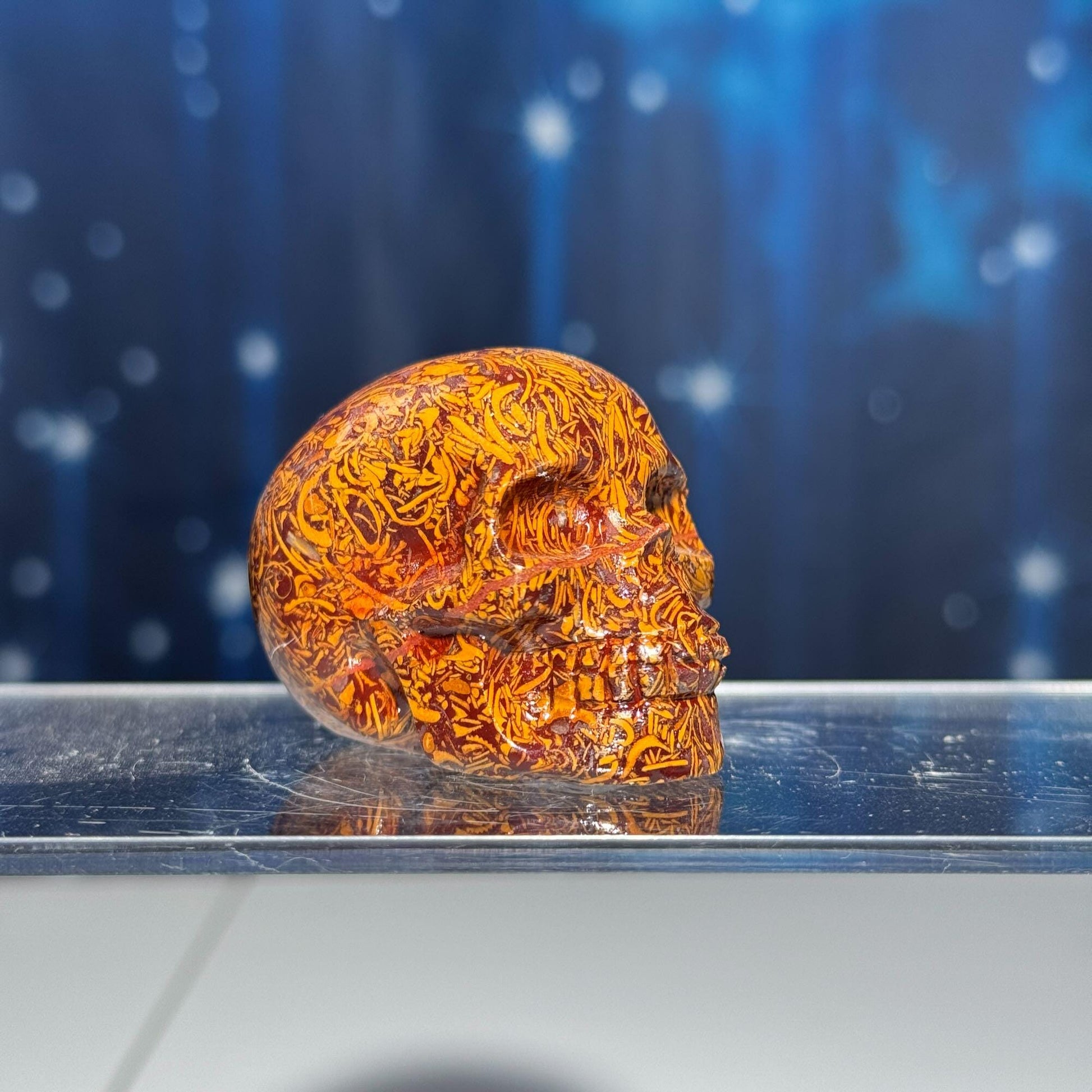 Calligraphy stone mini skull | 2" long | 90 grams