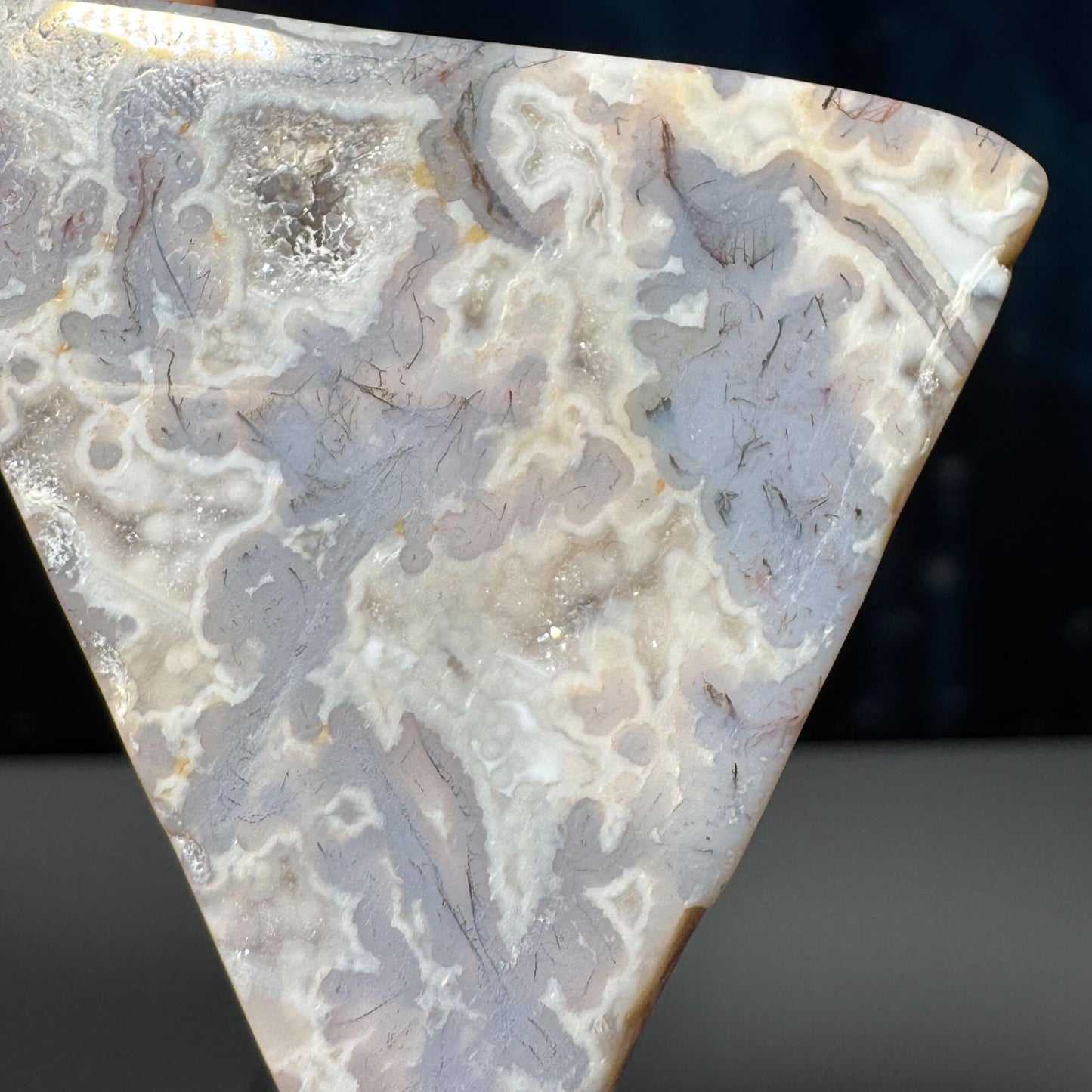 Moss Agate chunk | 2 1/4" long | 53 grams | Moss Agate triangle