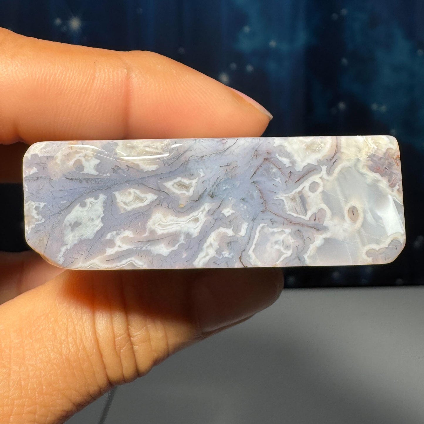 Moss Agate chunk | 2 1/4" long | 53 grams | Moss Agate triangle