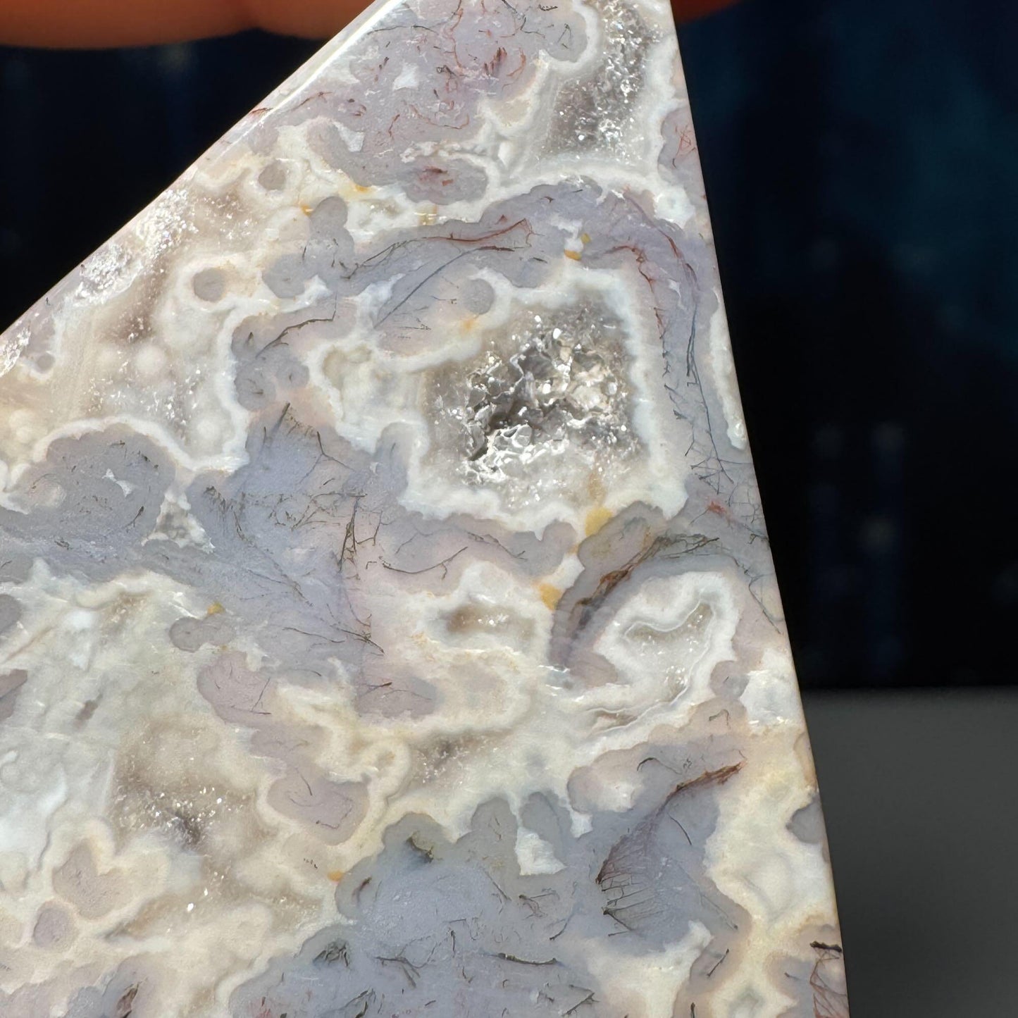 Moss Agate chunk | 2 1/4" long | 53 grams | Moss Agate triangle