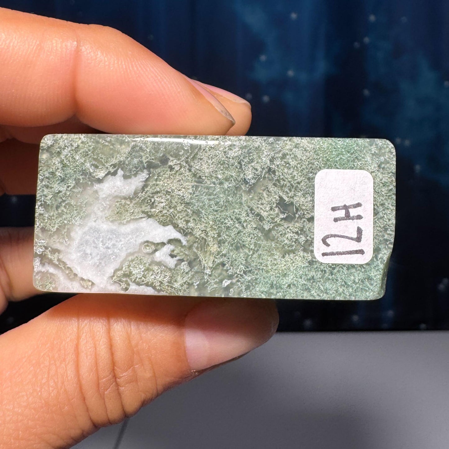 Moss Agate chunk | 2" long | 76 grams | rectangular Moss Agate