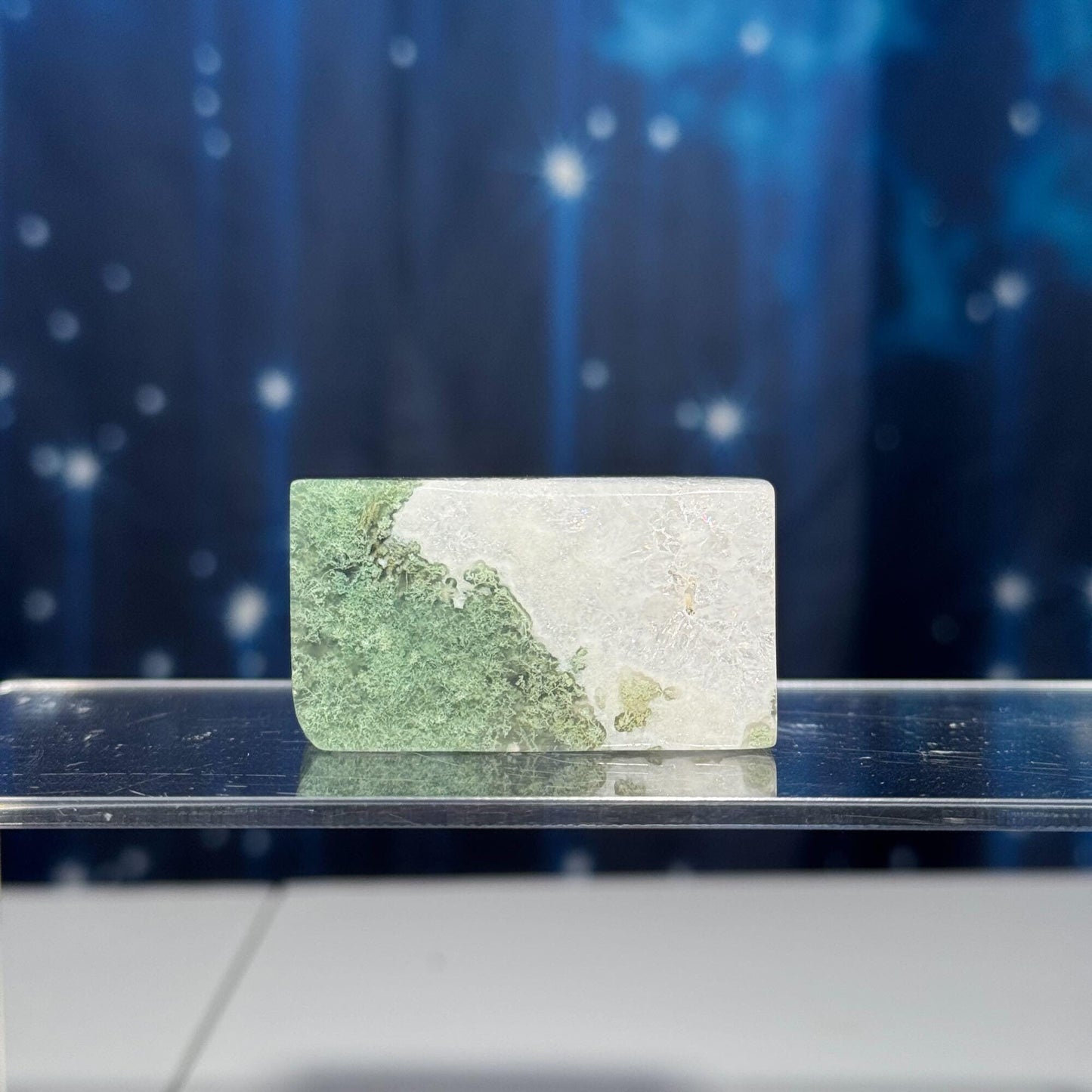 Moss Agate chunk | 2" long | 76 grams | rectangular Moss Agate