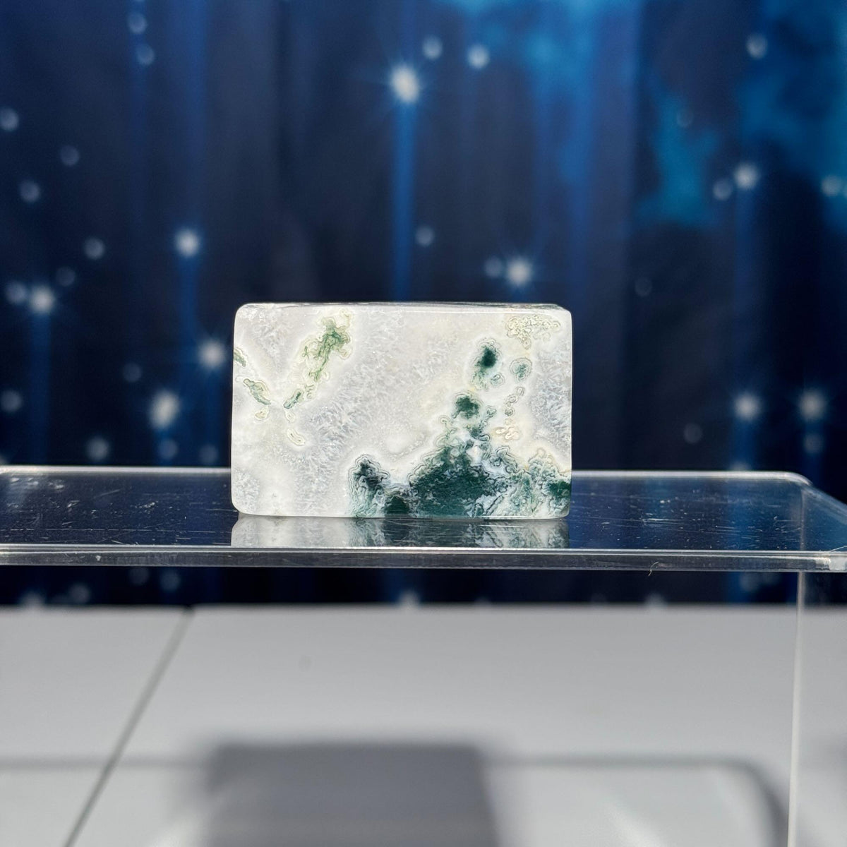 Moss Agate chunk | 2" long | 87 grams | rectangular Moss Agate
