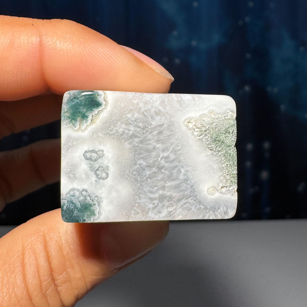 Moss Agate chunk | 2" long | 87 grams | rectangular Moss Agate