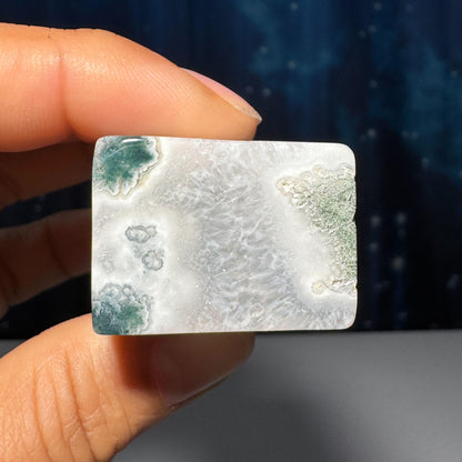 Moss Agate chunk | 2" long | 87 grams | rectangular Moss Agate