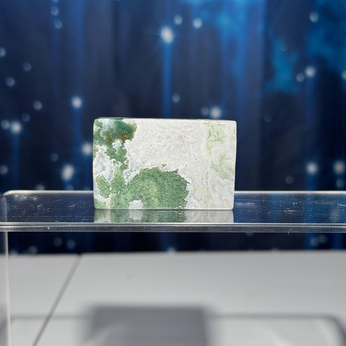 Moss Agate chunk | 2" long | 87 grams | rectangular Moss Agate