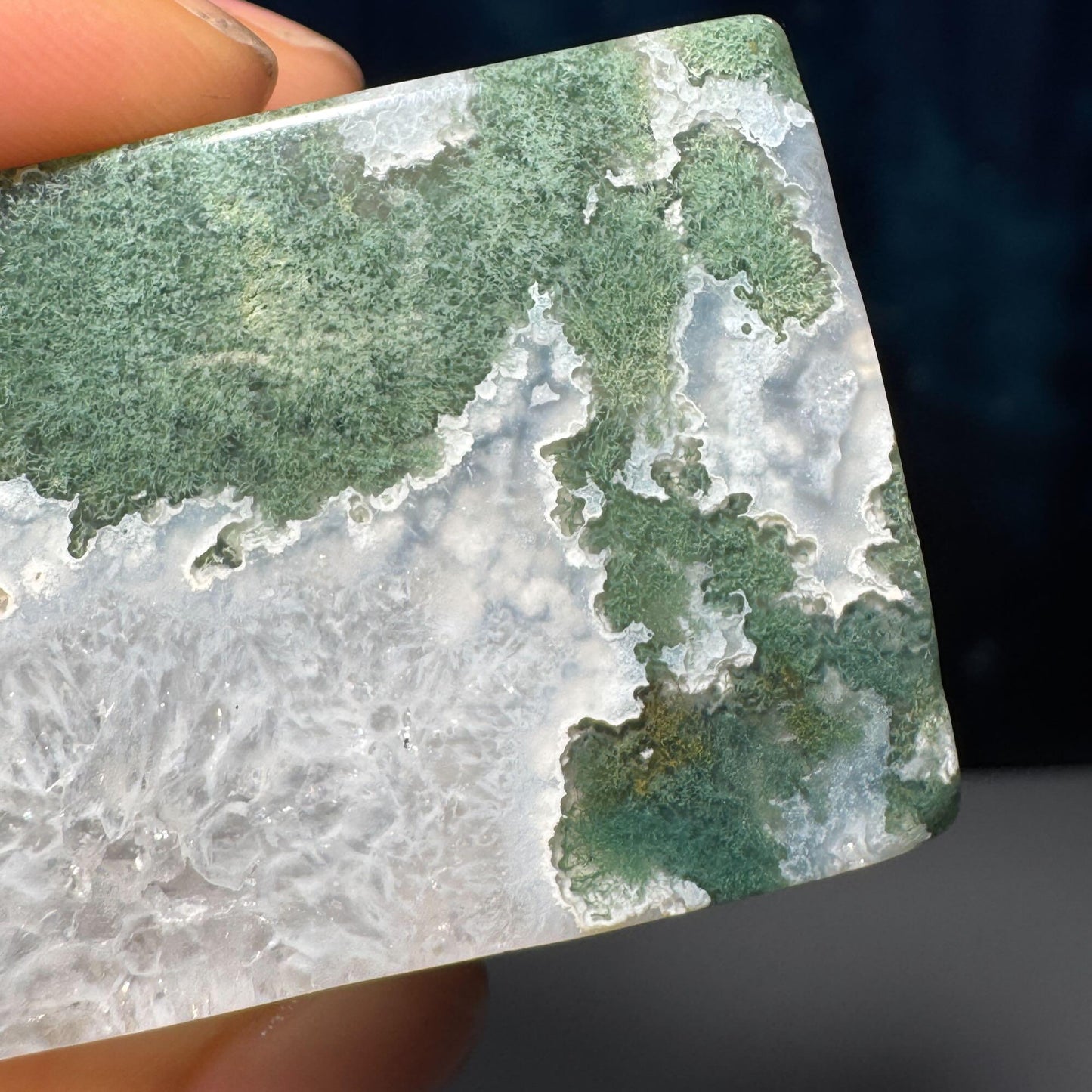 Moss Agate chunk | 2" long | 87 grams | rectangular Moss Agate