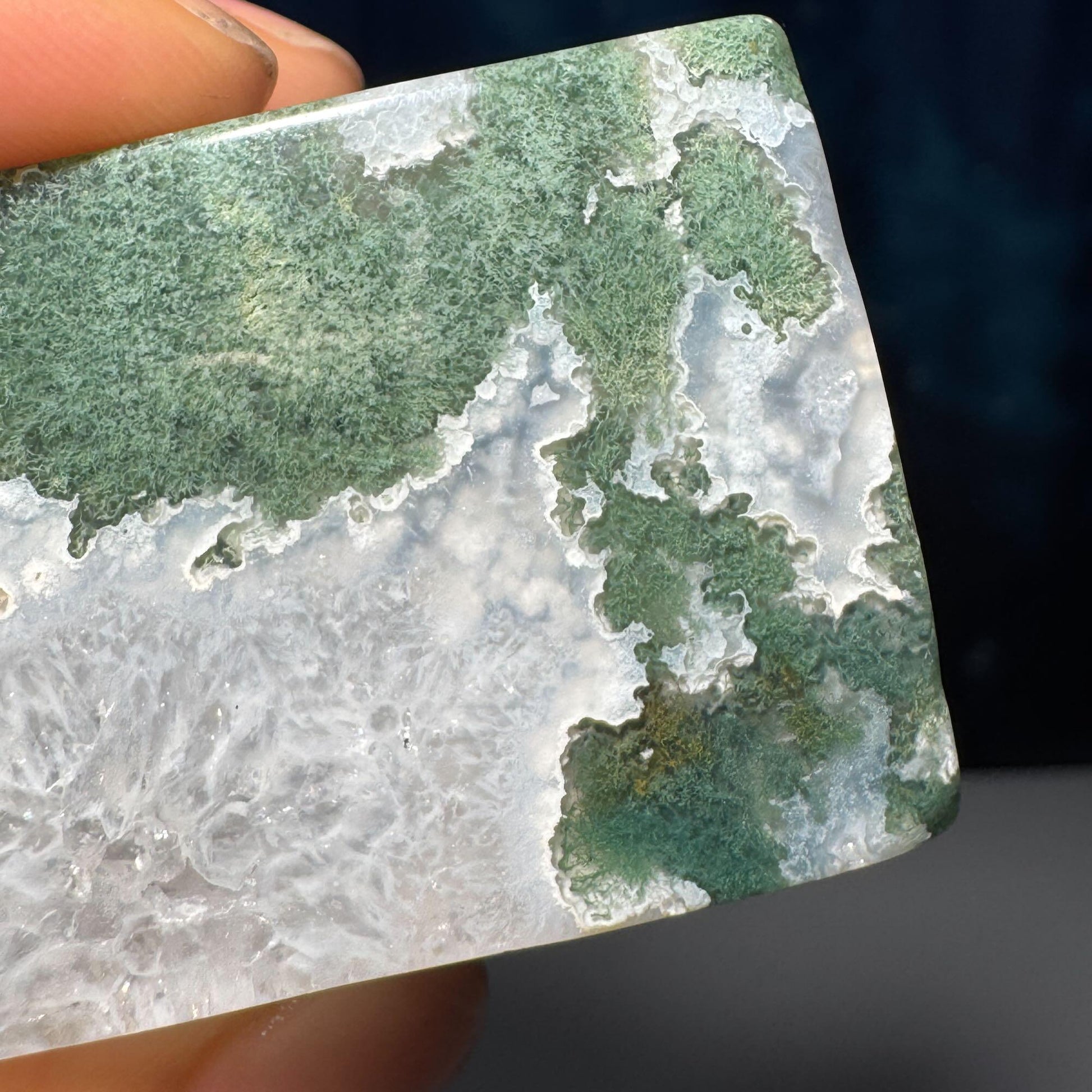 Moss Agate chunk | 2" long | 87 grams | rectangular Moss Agate