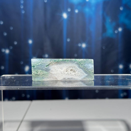 Moss Agate chunk | 2 3/8" long | 46 grams | rectangular Moss Agate