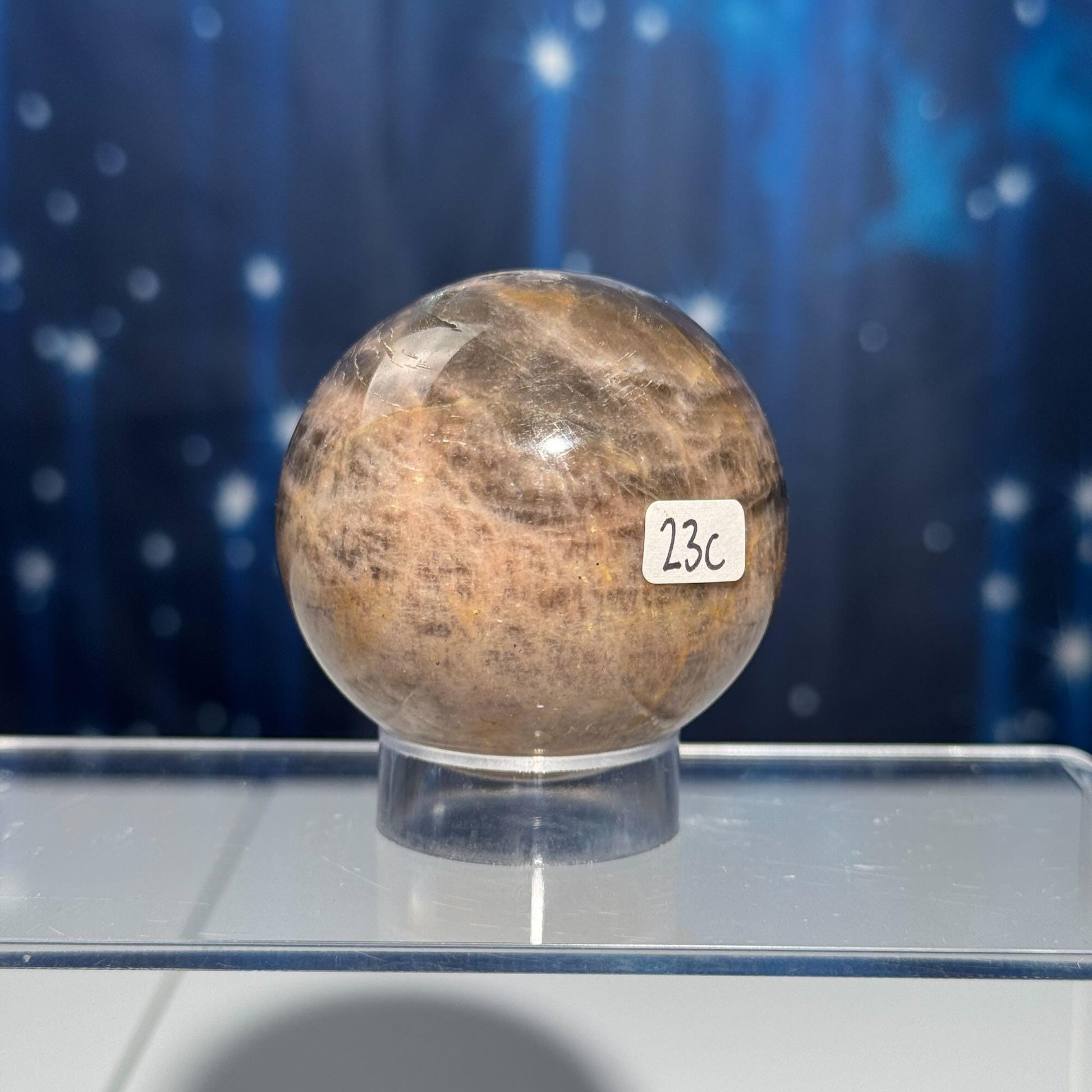 Black Moonstone sphere | 54mm | 204 grams | Damage Discount | stand included