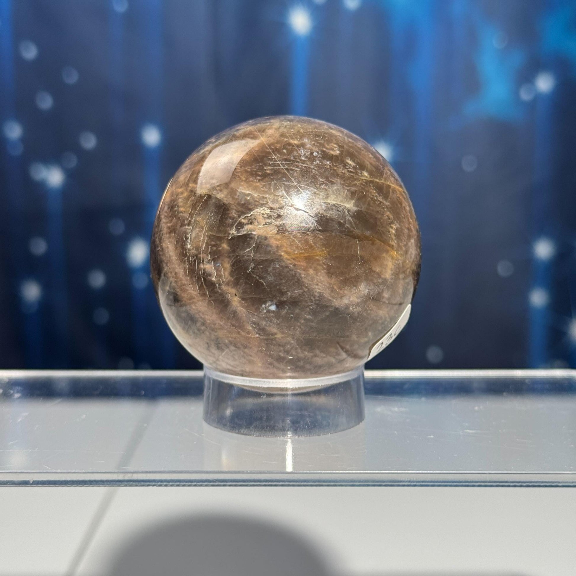 Black Moonstone sphere | 54mm | 204 grams | Damage Discount | stand included