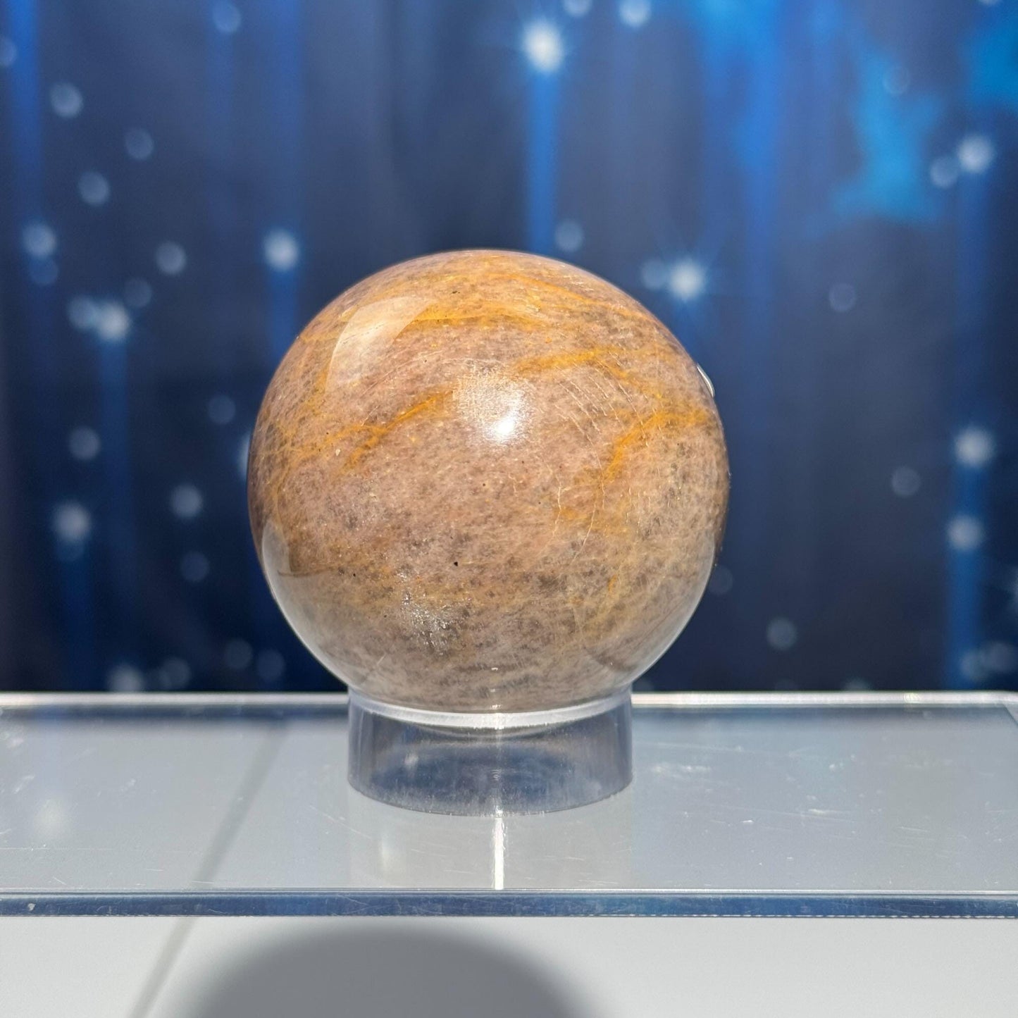 Black Moonstone sphere | 54mm | 204 grams | Damage Discount | stand included
