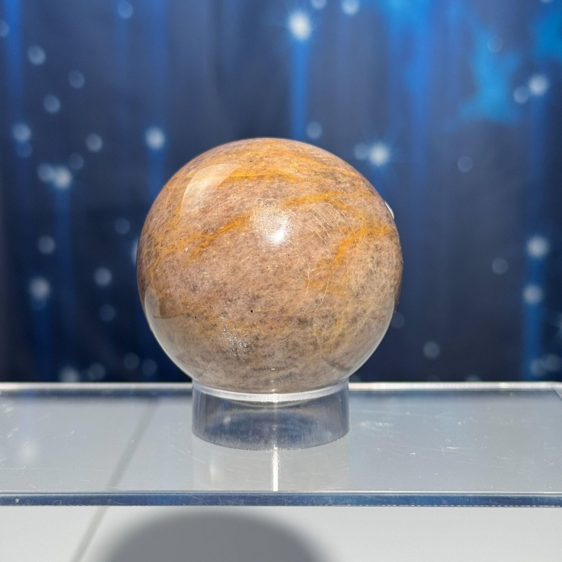Black Moonstone sphere | 54mm | 204 grams | Damage Discount | stand included