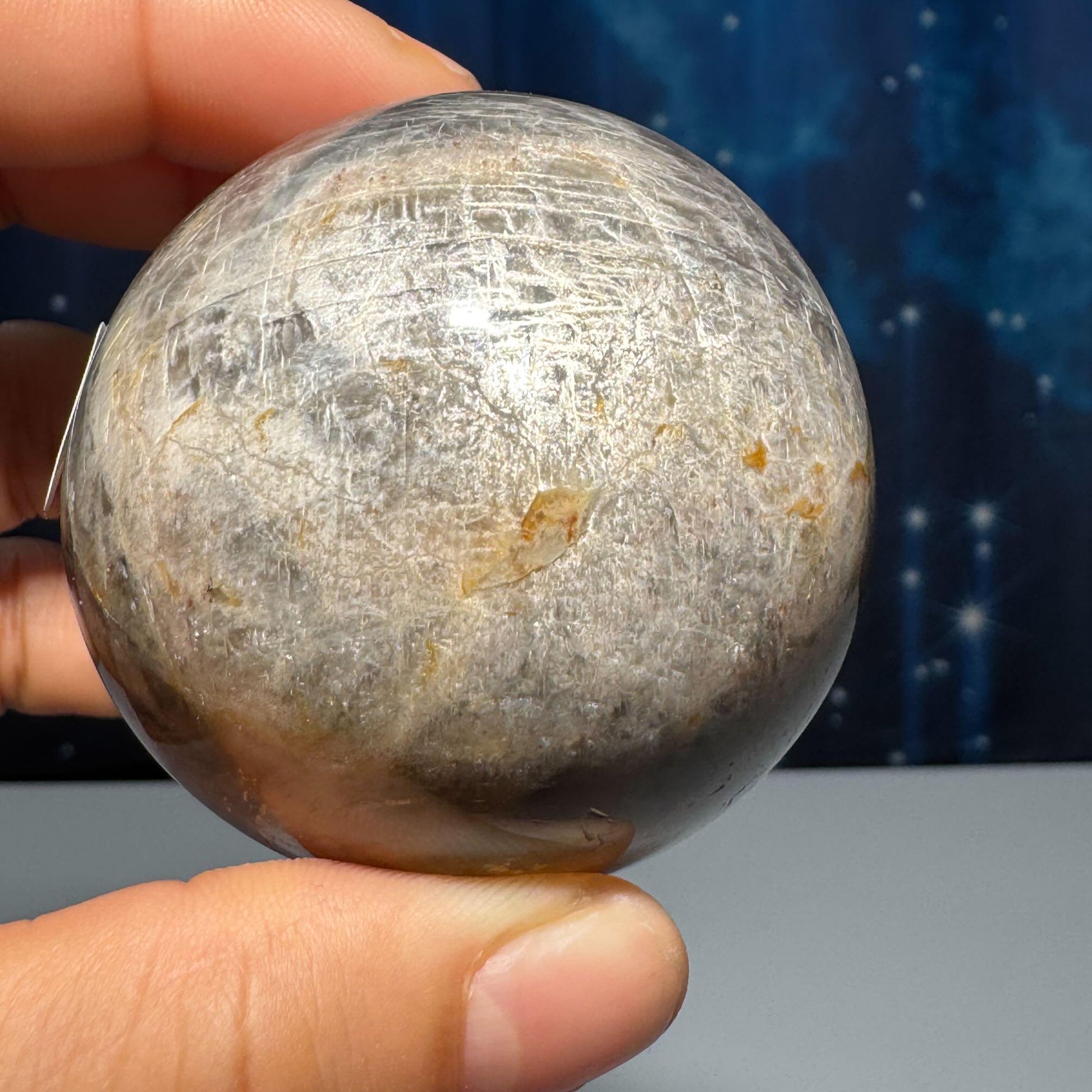 Black Moonstone sphere | 54mm | 215 grams | stand included