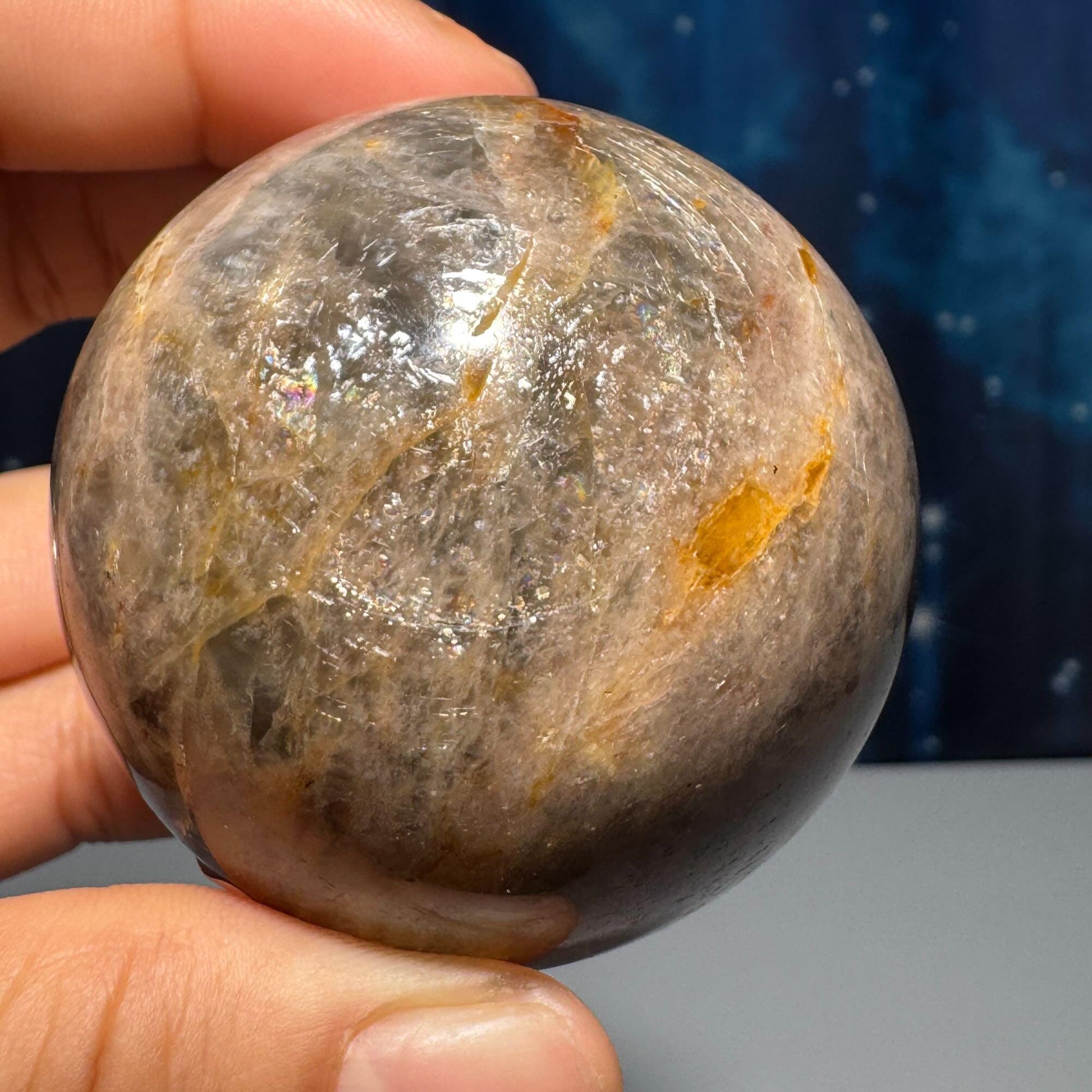 Black Moonstone sphere | 54mm | 215 grams | stand included