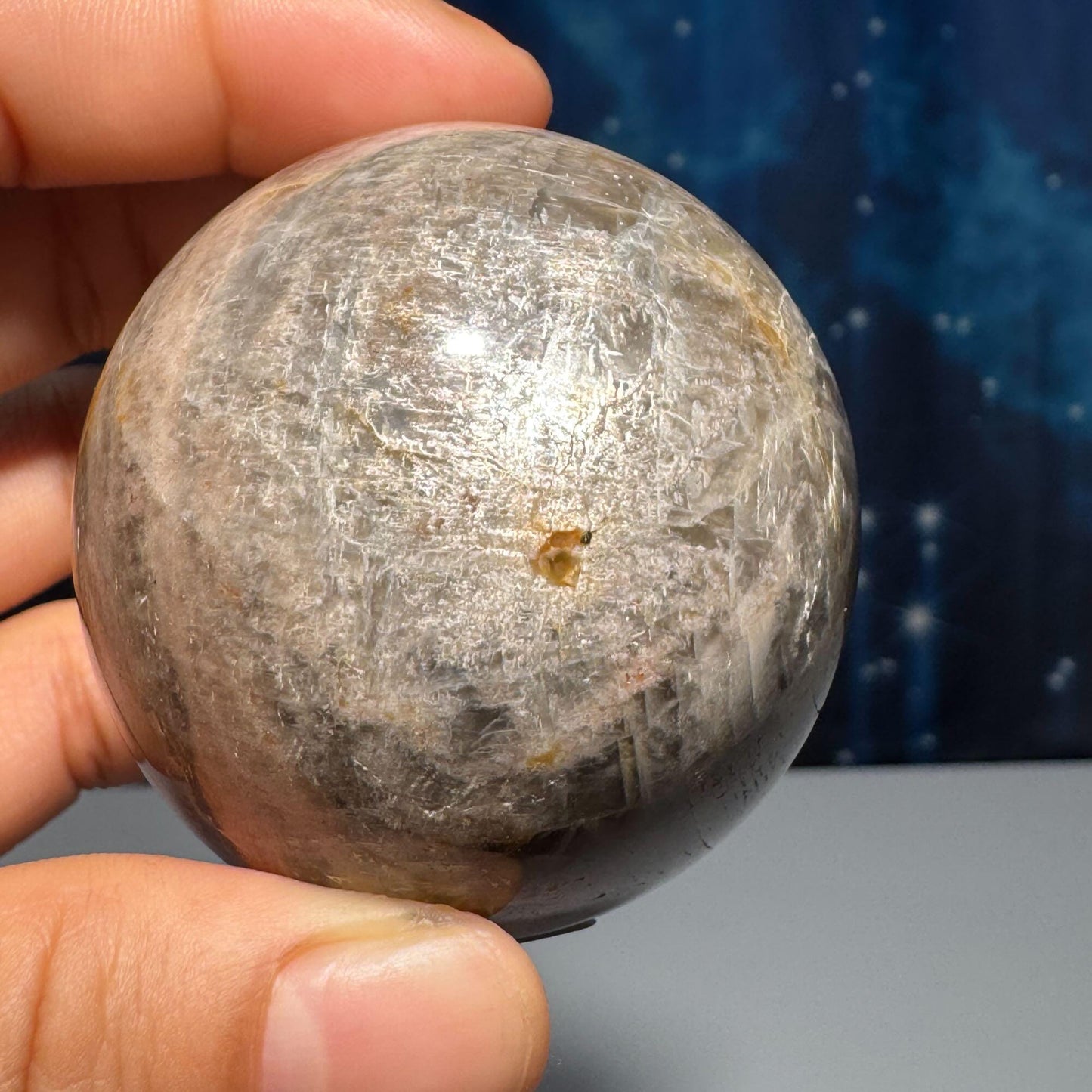 Black Moonstone sphere | 54mm | 215 grams | stand included