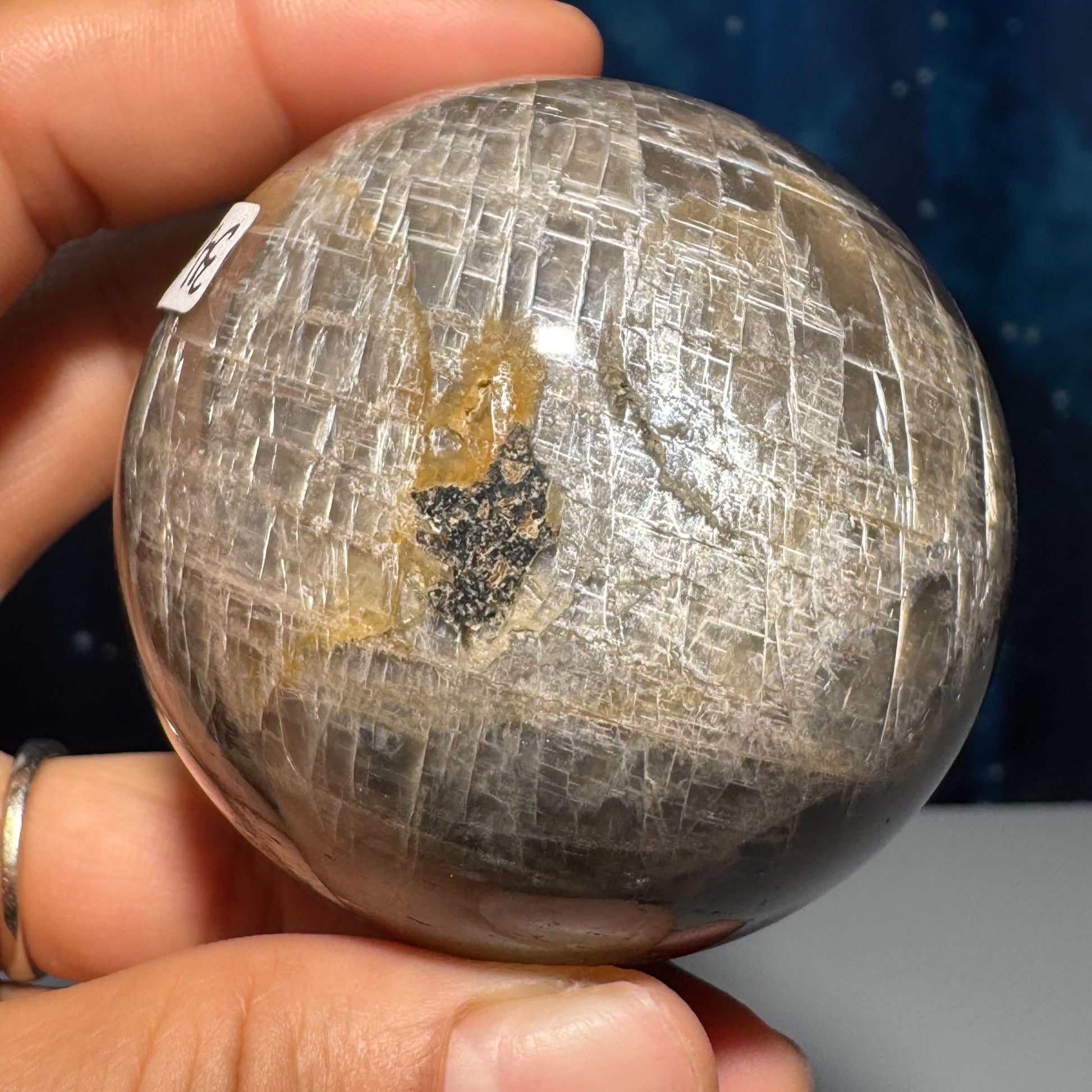 Black Moonstone sphere | 60mm | 295 grams | stand included