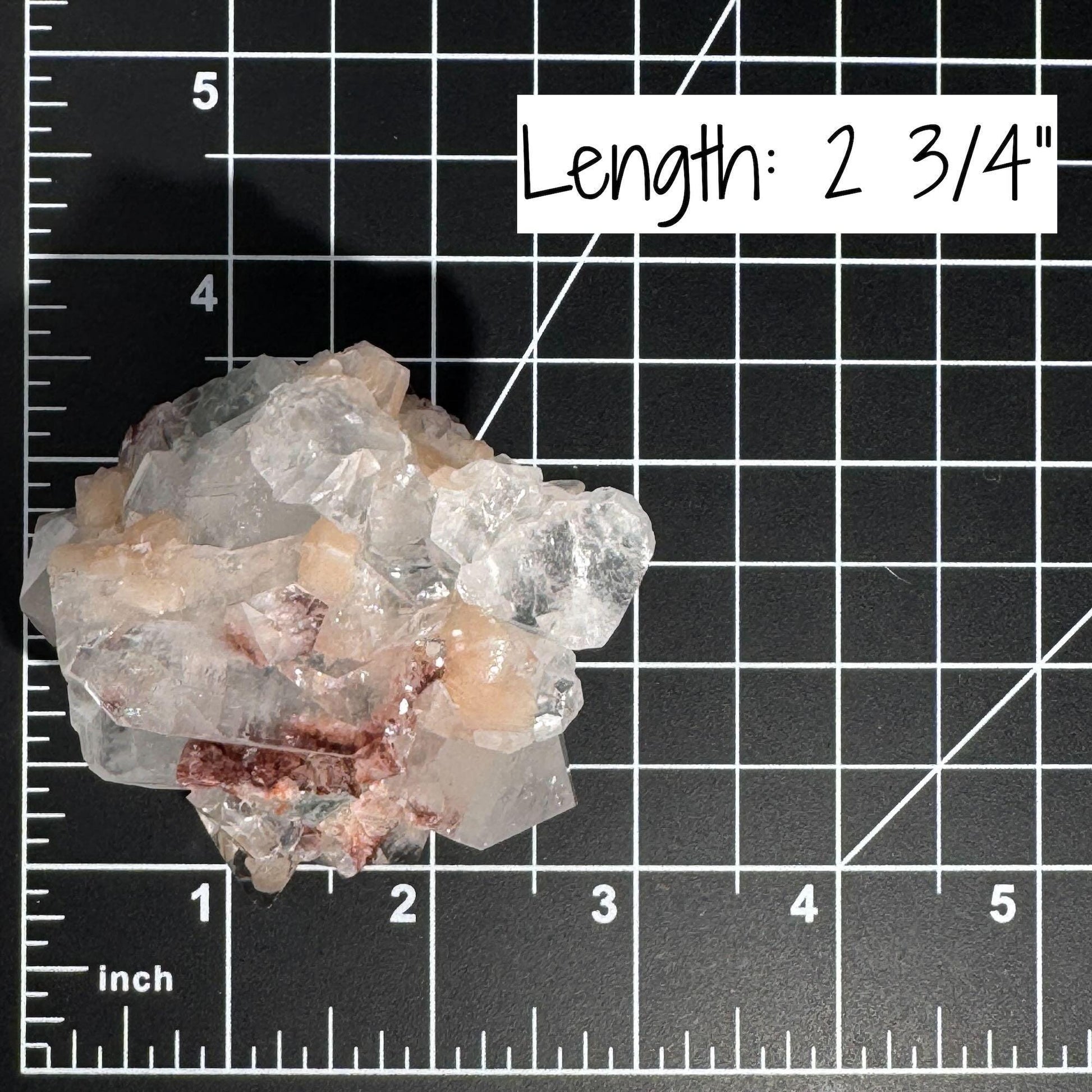 Apophyllite with Stilbite specimen| 164 grams | 2 3/4" long | Hematite inclusions | with Blue Chalcedony | Tucson find