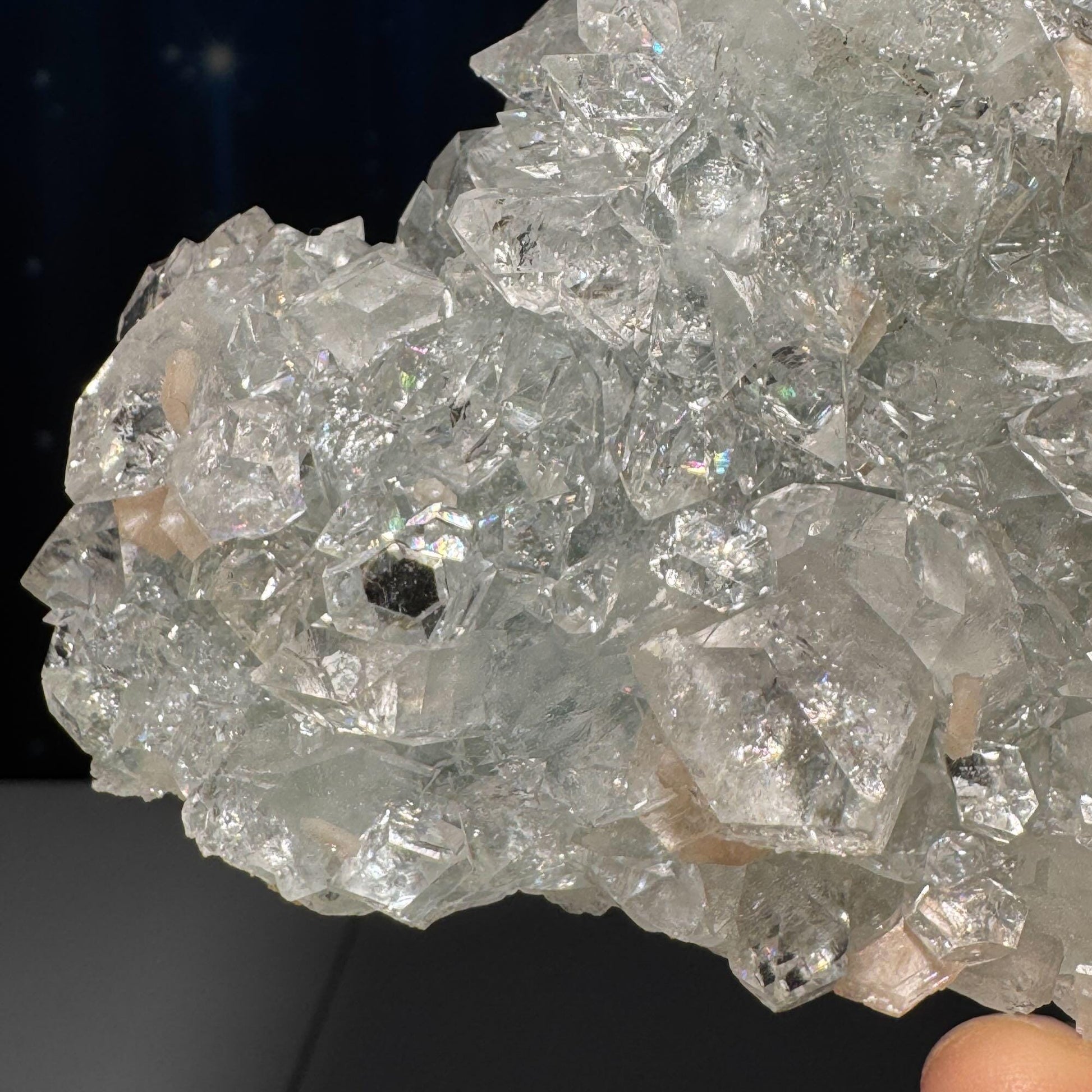 Apophyllite with Stilbite specimen | 306 grams | 4 5/8" long | with Matrix | lots of rainbows | Tucson find