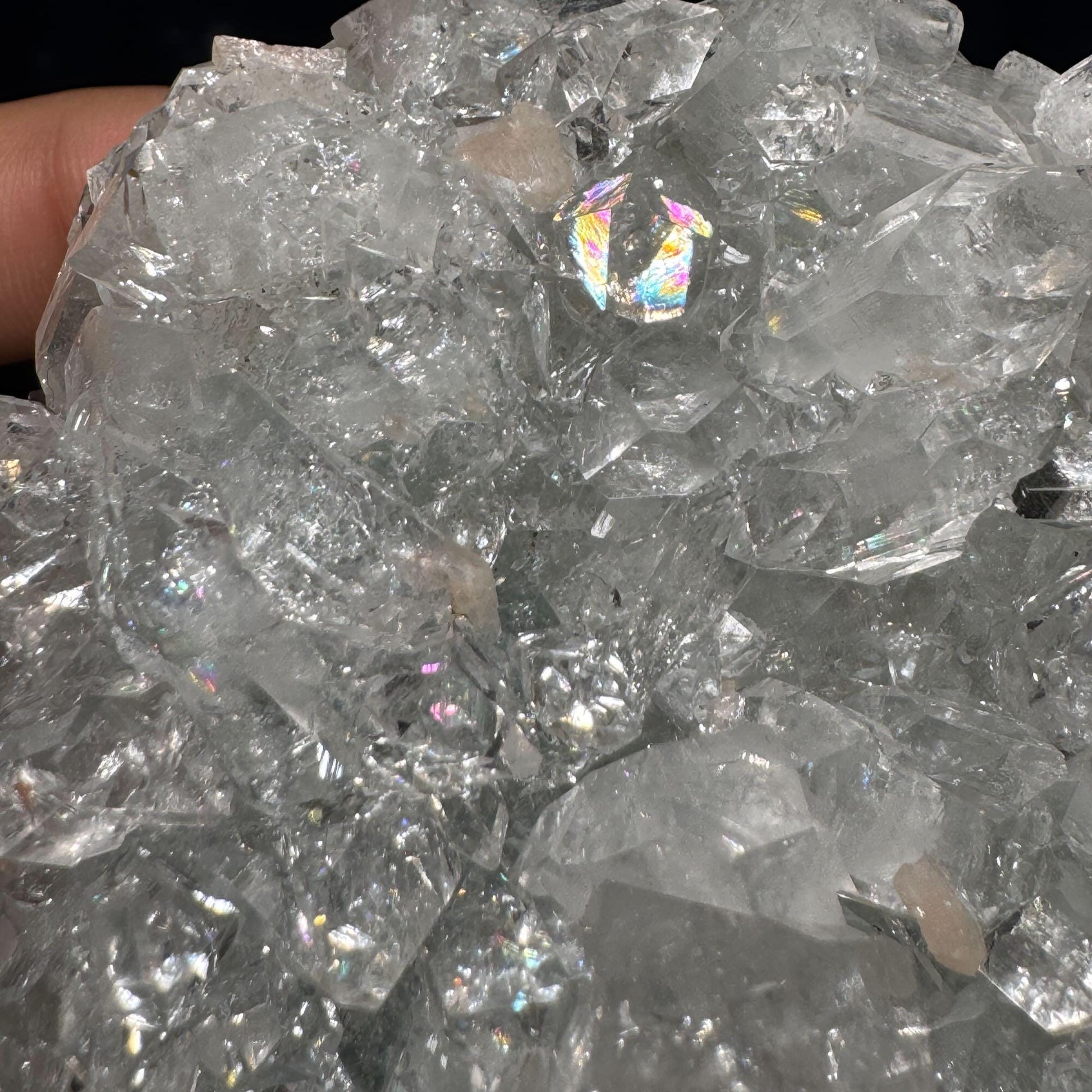 Apophyllite with Stilbite specimen | 306 grams | 4 5/8" long | with Matrix | lots of rainbows | Tucson find