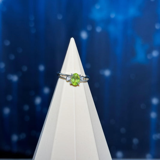 Peridot ring | adjustable | 2 grams | 6.75" | 0.925 stamped