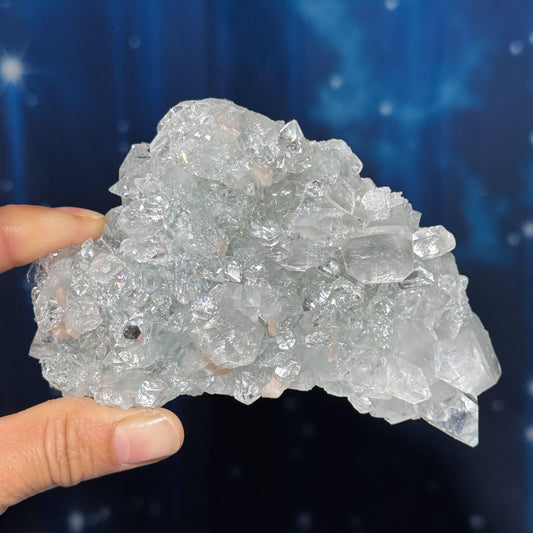 Apophyllite with Stilbite specimen | 306 grams | 4 5/8" long | with Matrix | lots of rainbows | Tucson find