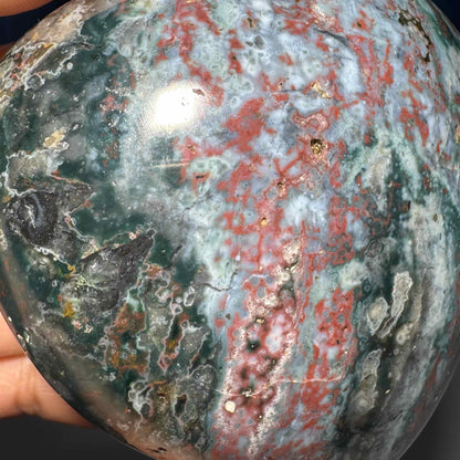 Puffy Sea Jasper heart | 2 3/4" long | 314 grams | Damage Discount | stand included