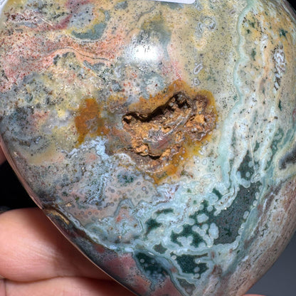 puffy Sea Jasper heart | 3 1/4" long | 410 grams | stand included