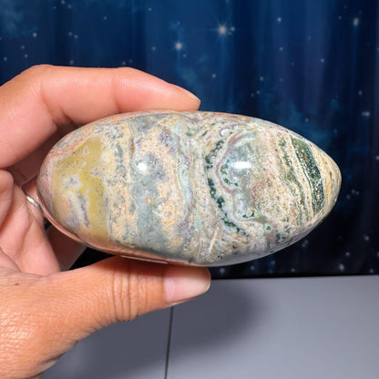 puffy Sea Jasper heart | 3 1/4" long | 410 grams | stand included