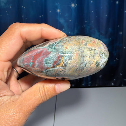 puffy Sea Jasper heart | 3 1/4" long | 410 grams | stand included